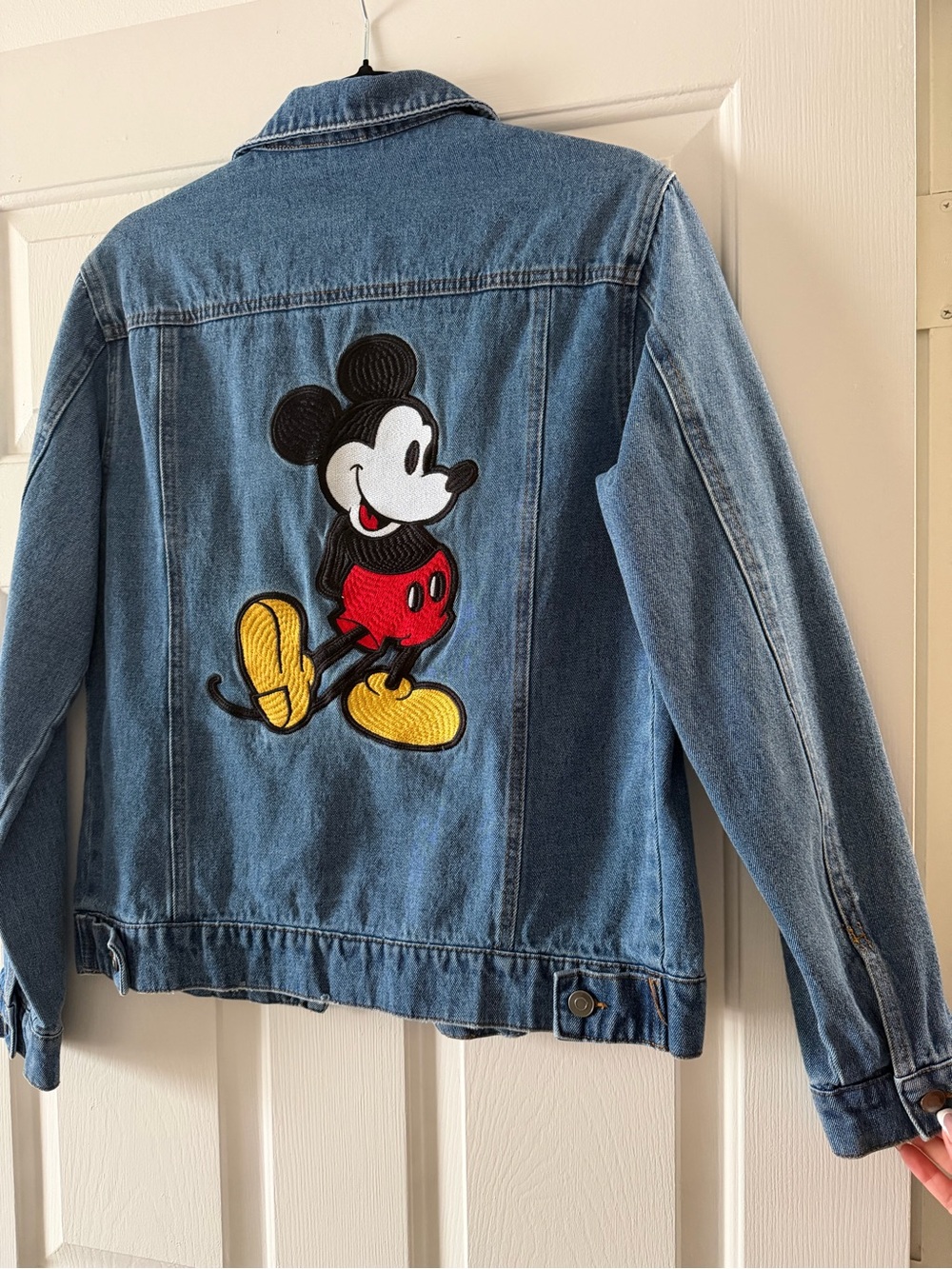 Disney Mickey Mouse Embroidered Denim Jacket Size S